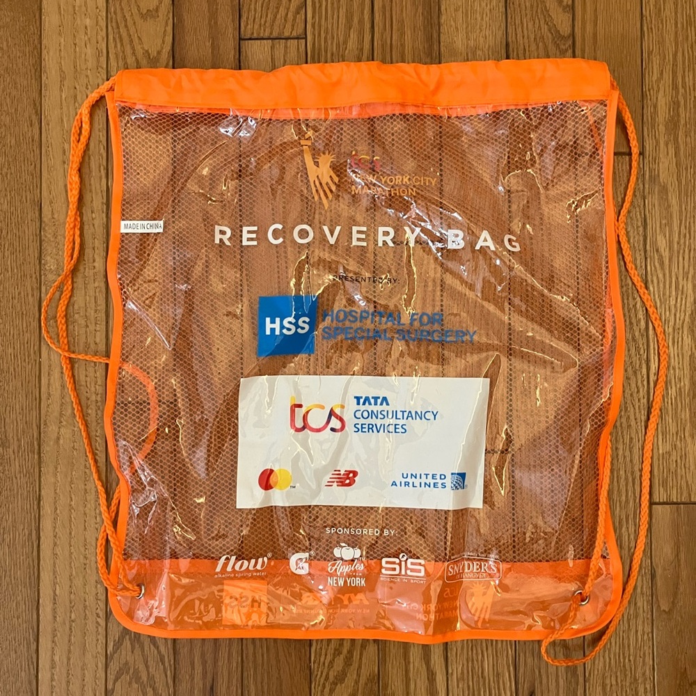 2023 TCS New York City Marathon NYC recovery drawstring bag